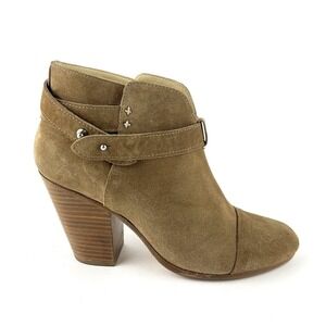Rag & Bone Harrow Womens Size 40 (US 10) Tan Suede Heeled Ankle Boots Shoes